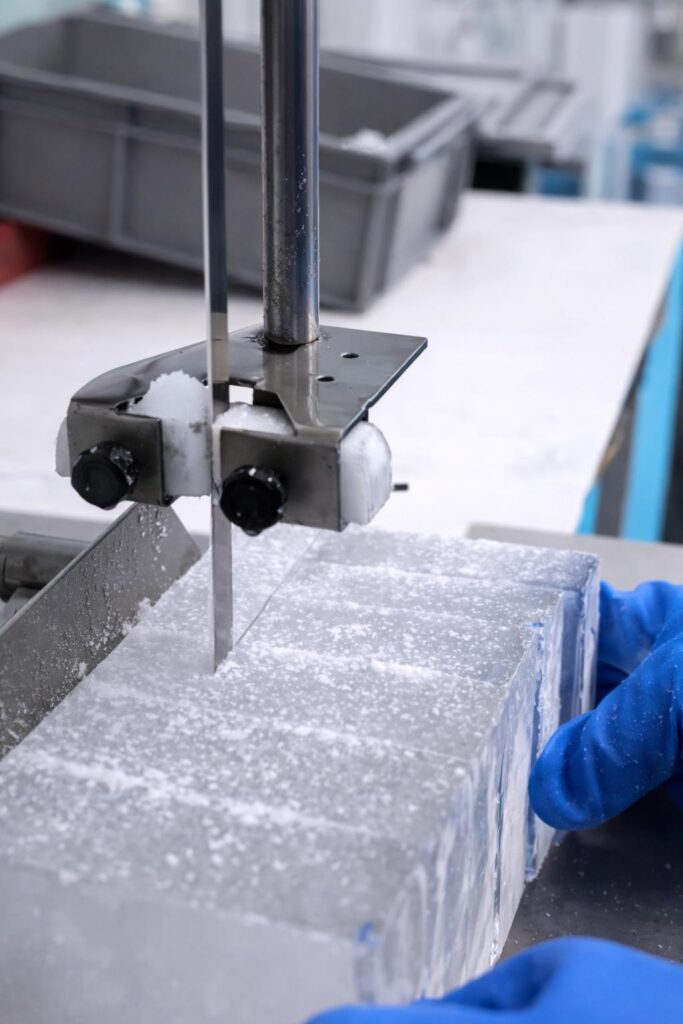 Fornitura di blocchi e brick in ghiaccio cristallino per ice carving ed eventi. Offriamo il servizio di Ghiaccio Personalizzato con Logo e Fiori